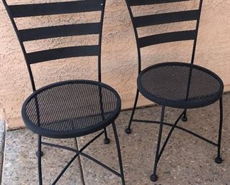 Pair Metal Patio Chairs