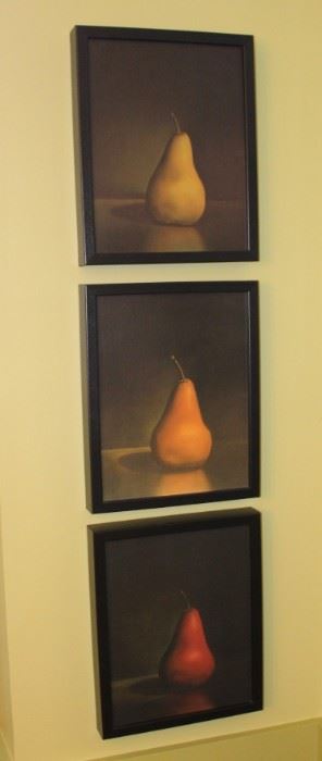 Three beautiful pear prints.  