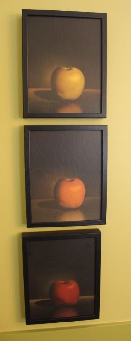 Trio of apple prints.