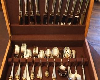 Oneida Golden Julliard Stainless Steel Flatware service for twelve.
