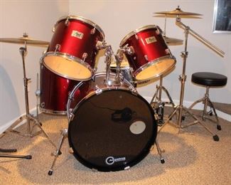 Pearl Forum five piece drum set.  