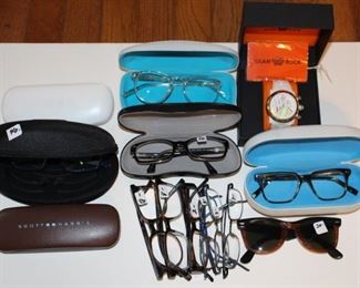 Oakley, Ray Ban, Warby Parker, Scott Harris and more eyeglass frames and sunglasses.  