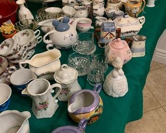 100 antique cream and pitcher sets