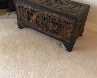 Carved Asian chest 