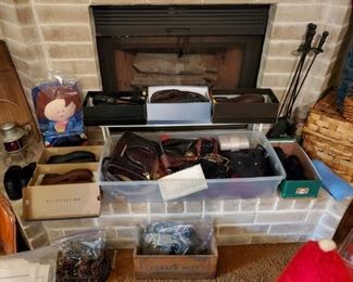 NEW SHOES, VINTAGE PURSES, OLD WASHBOARD