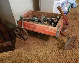 OLD COKE CASE WAGON...VINTAGE SKATES