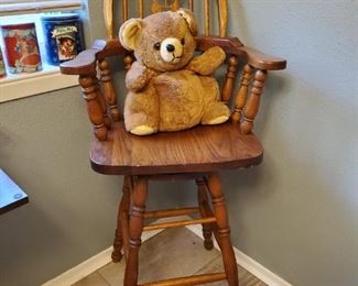ONE OF TWO  SWIVEL BARSTOOLS
