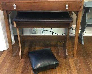 Roll top desk, Prayer bench and foot stool