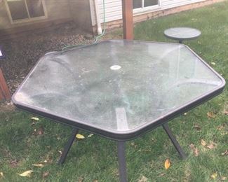 Glass Top Patio Table--Chairs in subsequent picture . . .