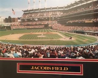 Framed, Famous "First Pitch" Photo @ Jacobs Field