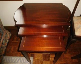 Nice antique inlaid nesting tables