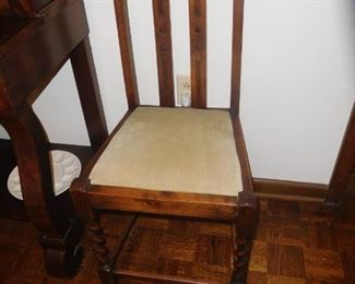 One of six barley twist chairs