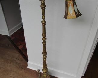 Heavy brass antique floor lamp
