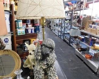 Annie's Originals poodle lamp with 1950's fiberglass shade 