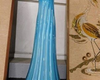 Murano style turquoise vase 