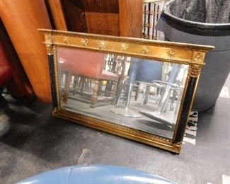 Ornate gold & black wall mount mirror  41.5"W x 25.5H