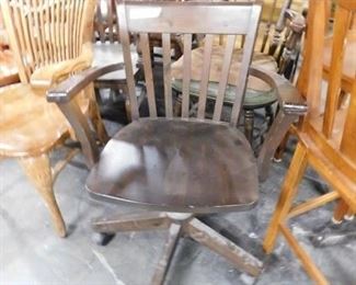 IKEA JOEL Vintage style school house swivel chair on wheels (arm needs to be reattached) 