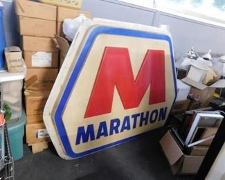 Vintage 5' Poly marathon sign  