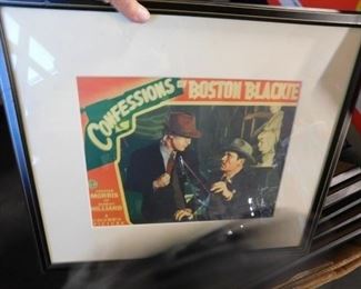 Assorted Boston Blackie framed posters, photos, movie cards etc  