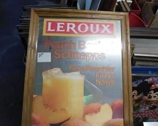Leroux Peach Schnapps framed mirror  