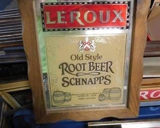 Leroux Root beer Schnapps framed mirror  