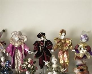 Porcelain Jester Dolls and Mask