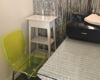 Unique vintage chair, wicker, rugs