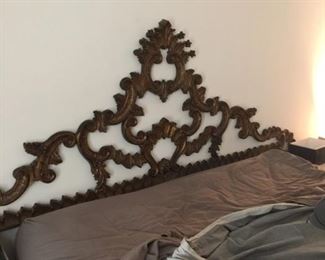 Bronze colored Hollywood Regency headboard