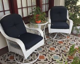 barely used cute outdoor furniture, plants