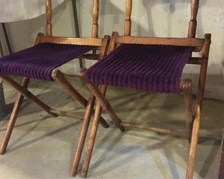 PAIR OF EARLY FOLDING CHAIRS