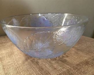 Frosted Glass Bowl with floral pattern
