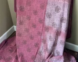 Large Red/Pink colored print throw/table cloth