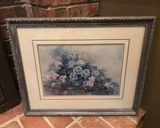 Framed Floral Wall Decor with glass