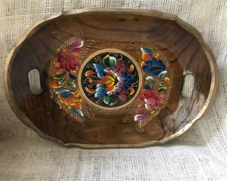 Vintage Danish painted wood bowl