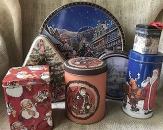 Assortment of Holiday Tins