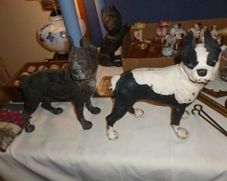 2 more cast iron door stop dogs