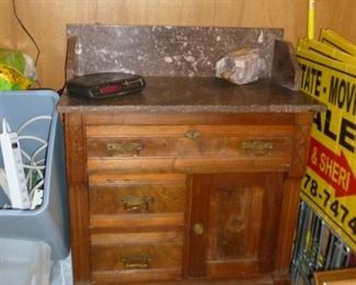 Marble top antique dry sink