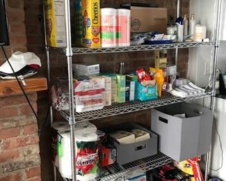 Metal industrial shelf.