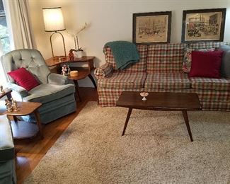 Living room view. Lamp tables & coffee table by Heywood Wakefield