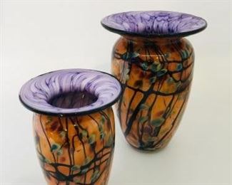 Pair of Artisan Blown-Glass Vases by Matthew LaBarbera https://ctbids.com/#!/description/share/258884