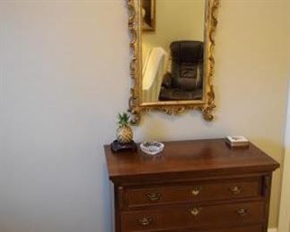 Chest of Drawers and Gold Mirror Set https://ctbids.com/#!/description/share/258908 