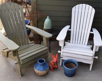 Two Adirondack Chairs and Garden Décor https://ctbids.com/#!/description/share/259233