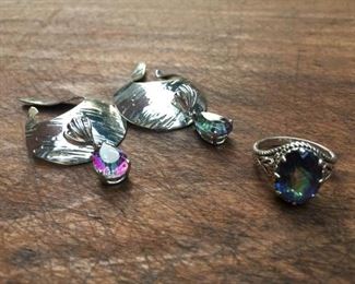 Mystic Topaz Ring and Mystic Quartz Earrings Set  https://ctbids.com/#!/description/share/259251