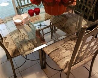 Glass and Metal Dinette