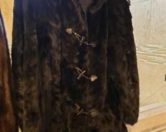 Gorgeous Mink and Leather Coat with Hood