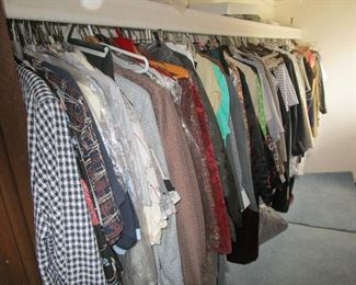 3 large closets of nice women's and men's cloths and shoes