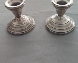 Vintage Pair of Sterling Silver Candlesticks