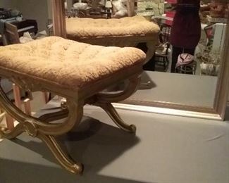 Vanity Chair and Mirror