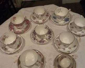 Beautiful Assortment of Teacups and Saucers