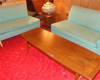 MCM couch project.  Need reupholstering.  Lane coffee table is sold.  Couch is available. 